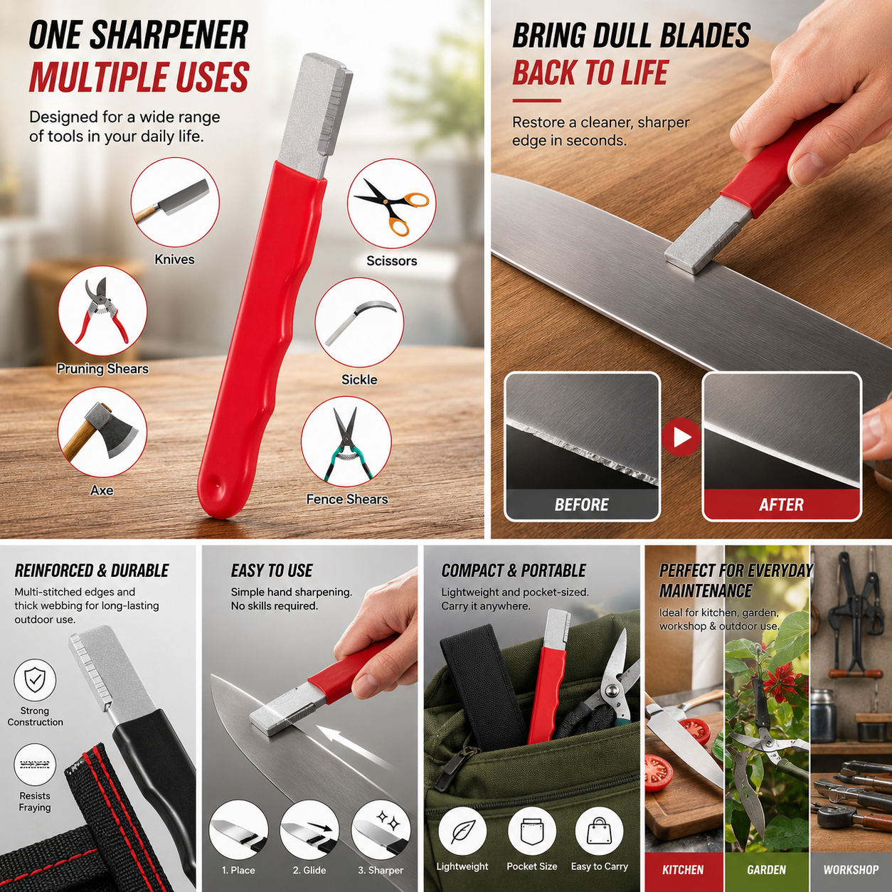 🥳2026 HOT SALE🥳💞50K+ SOLD!🔪Outdoor Dual‑Purpose Whetstone