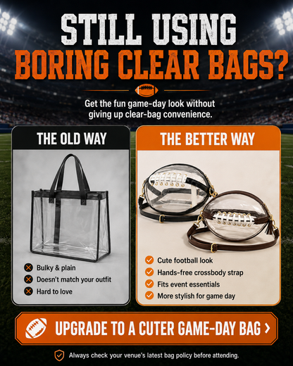 Clear Football Crossbody Bag | Game Day Clear Purse
