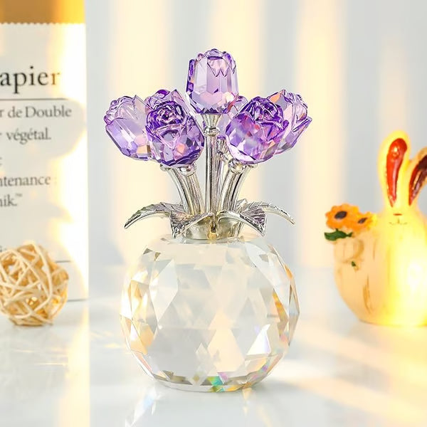 💐Crystal Colorful Rose Flower Vase