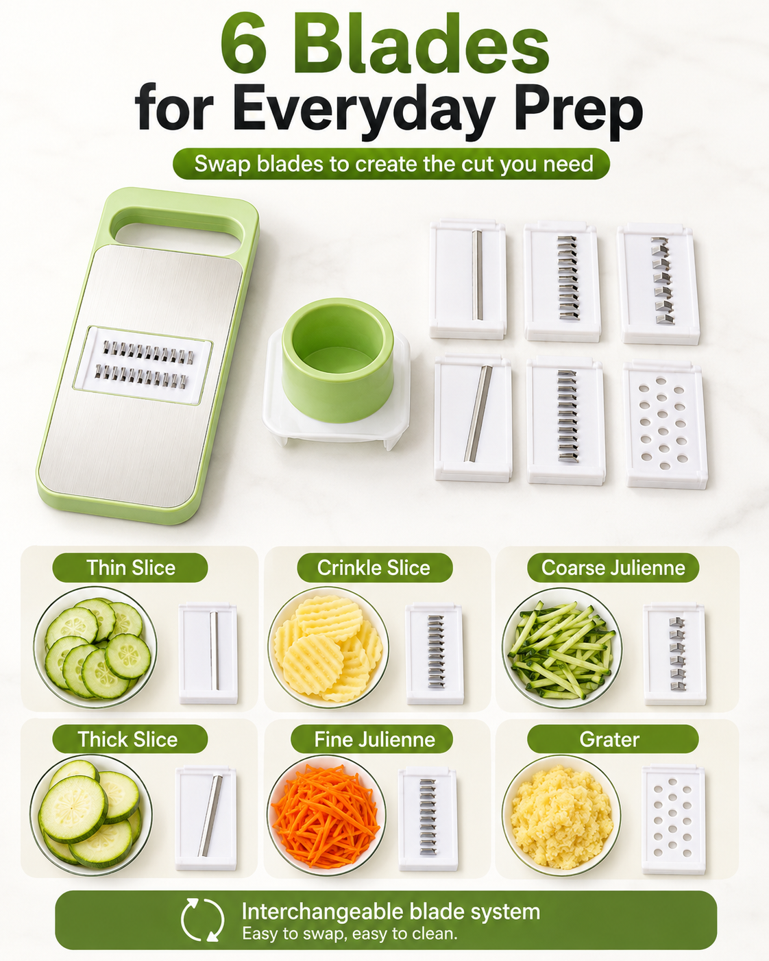 6-in-1 Vegetable Slicer with 6 Blades