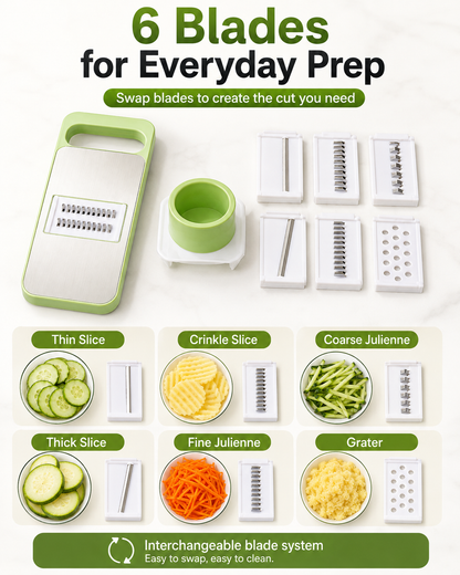 6-in-1 Vegetable Slicer with 6 Blades