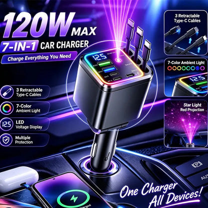 🚗120W Compact Retractable Car Charger⚡