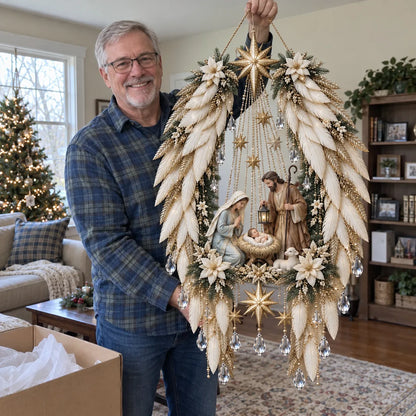 ✨ Lighted 3D Angel Wings Christmas Nativity Wall Decor ✨