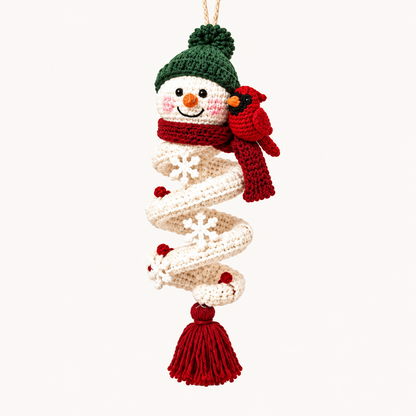 ☃️ DIY Crochet Spiral Snowman Ornament Kit – Make Your Own Christmas Keepsake