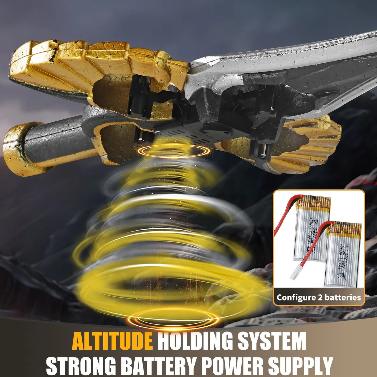 LED Flying Spin Sword Toy with Gesture Wrist Remote - Glowing RC Hover Drone Blade with Extra Batteries