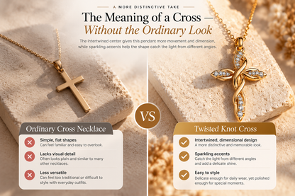 ✨ Sparkling Twisted Knot Cross Pendant Necklace