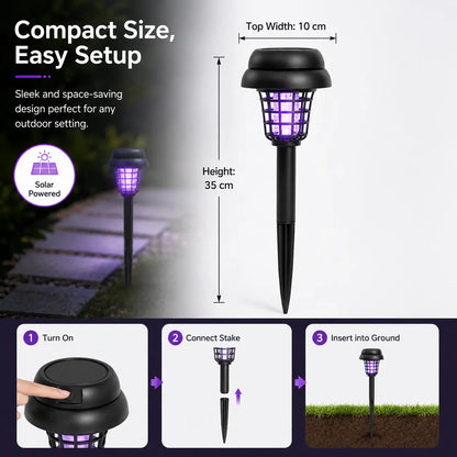 🔥Summer 50% OFF☀️ 2-in-1 Solar Bug Zapper – UV Mosquito Killer + Soft Pathway Light, Auto Dusk-to-Dawn, IP65