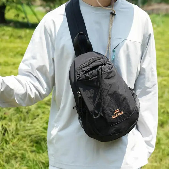 🎒Unisex Color Block Mini Backpack – Lightweight Water-Resistant Nylon Daypack