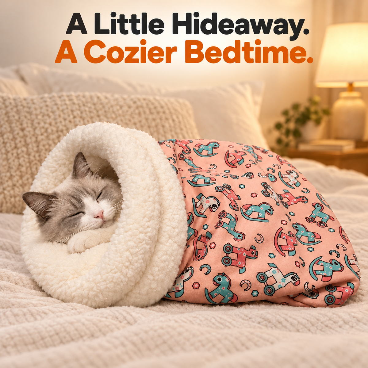 🐱💤 Cozy Cat Sleeping Bag – Ultra-Soft Plush Hideaway Bed for Cats ✨