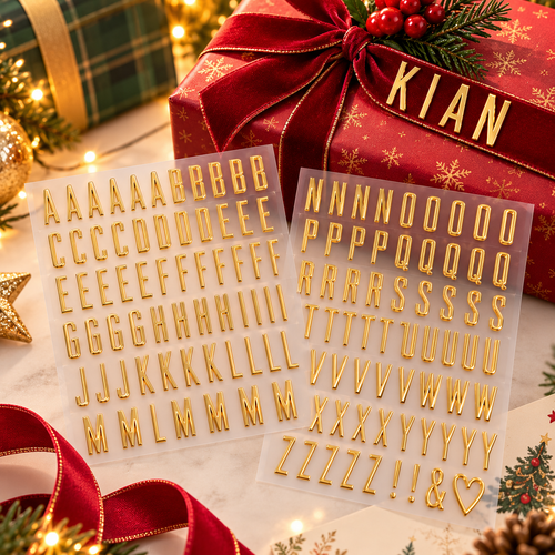 🎁✨ Personalized Gold Alphabet Stickers – Make Every Gift Extra Special!