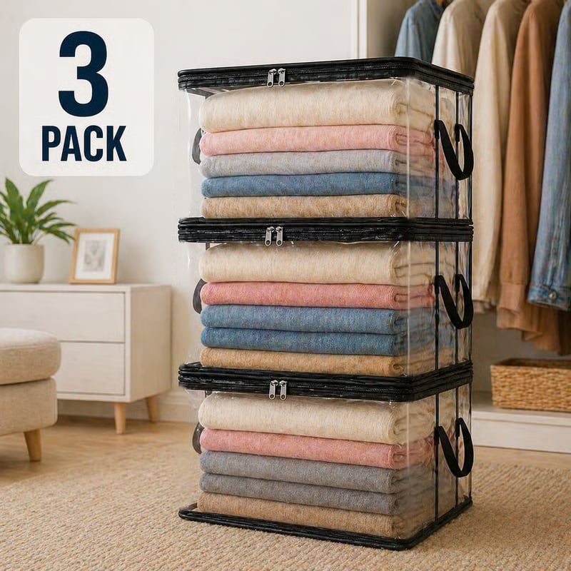 🧺Large Clear Storage Box✨ Keep Your Home Organized