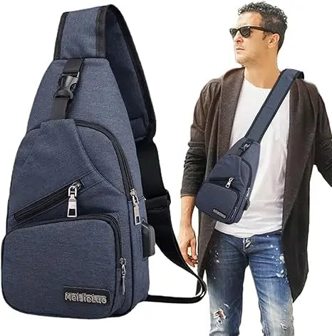 Men's Waterproof Oxford Sling Chest Bag for Travel & Daily Use