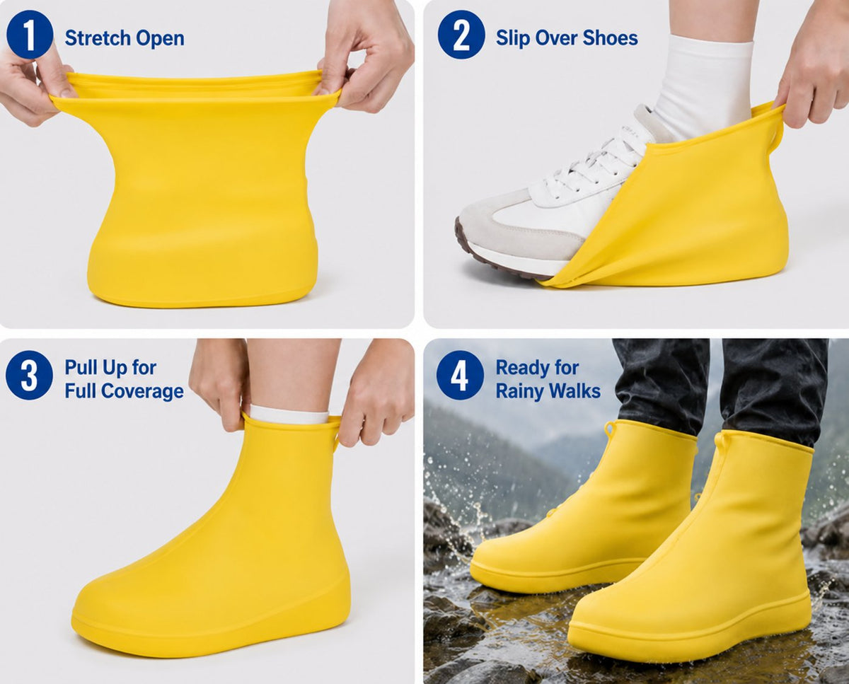 ⏰ LAST DAY 50% OFF-🌧️Heavy-Duty Non-Slip Reusable Waterproof Shoe Covers – Keep Shoes Clean & Dry