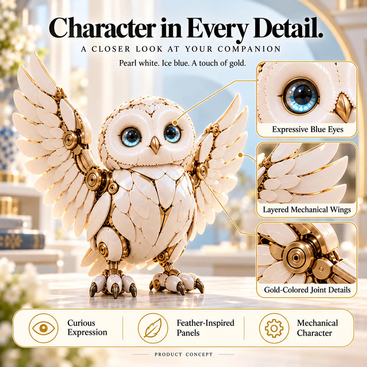 🦉 Mechanical Owl Egg – Transform & Reveal the Snowy Owl Inside 🥚✨