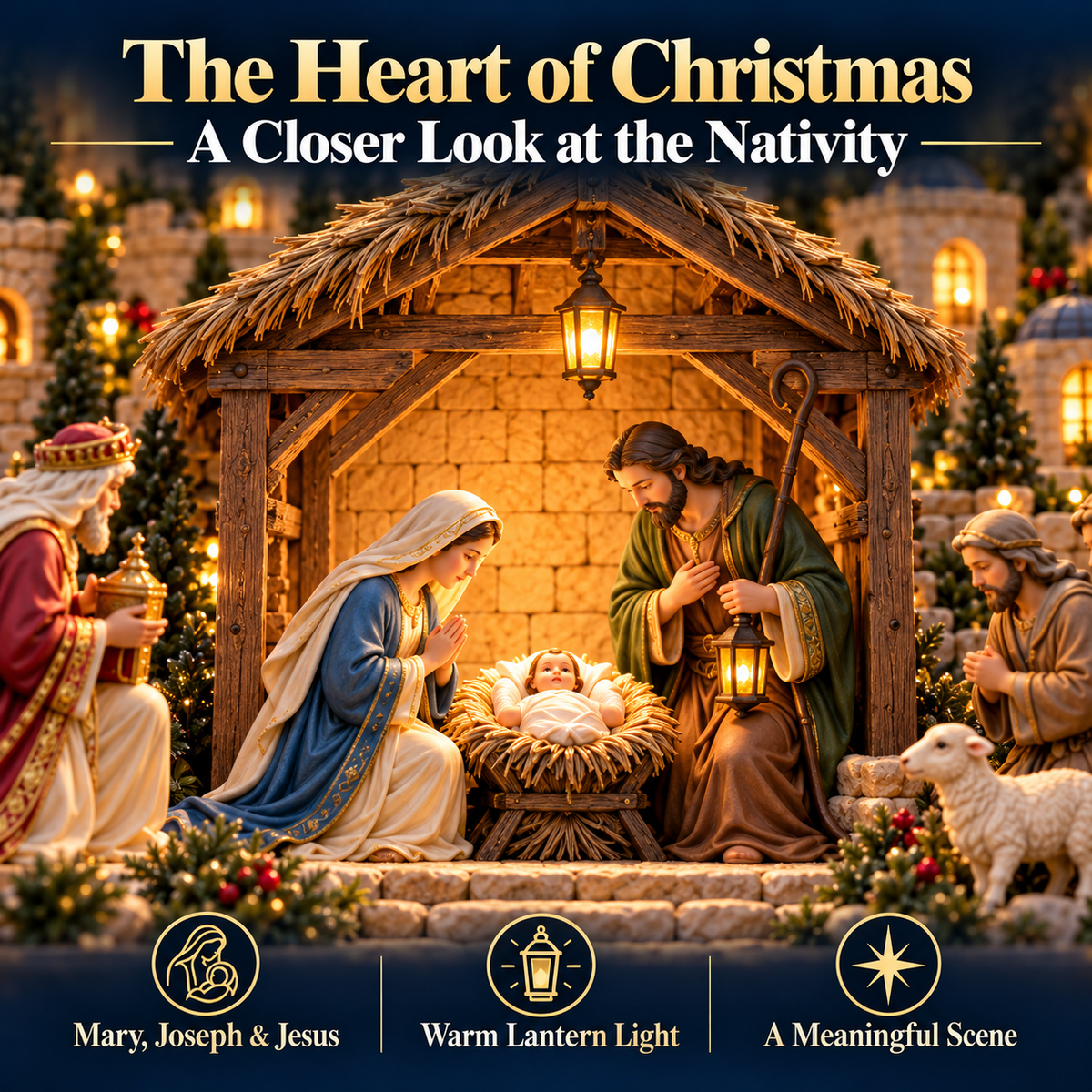 🎄✨ 3D Lighted Angel Nativity Centerpiece – Meaningful Christmas Mantel Decor✨