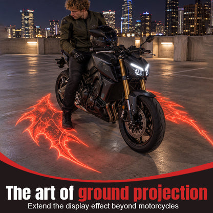 🏍️🔥 Motorcycle Devil Wing Projection Lights – Cool LED Ground Lighting for Riders! ⚡