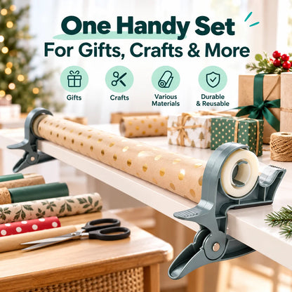 🎁2-Pack Gift Wrapping Paper Clips With Tape Dispensers