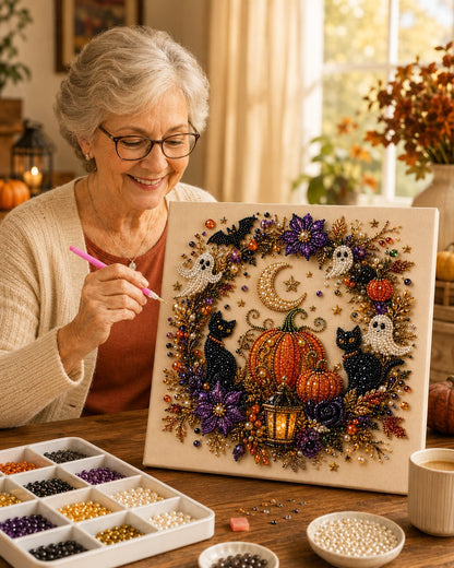 ⚡Halloween Pearl Art DIY Kit – Turn Tiny Pearls into Spooky-Cute Magic