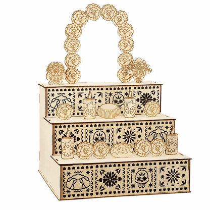 🎃Day of the Dead Wooden Altar Display Set | 💕Death is not the end of life, forgetting is