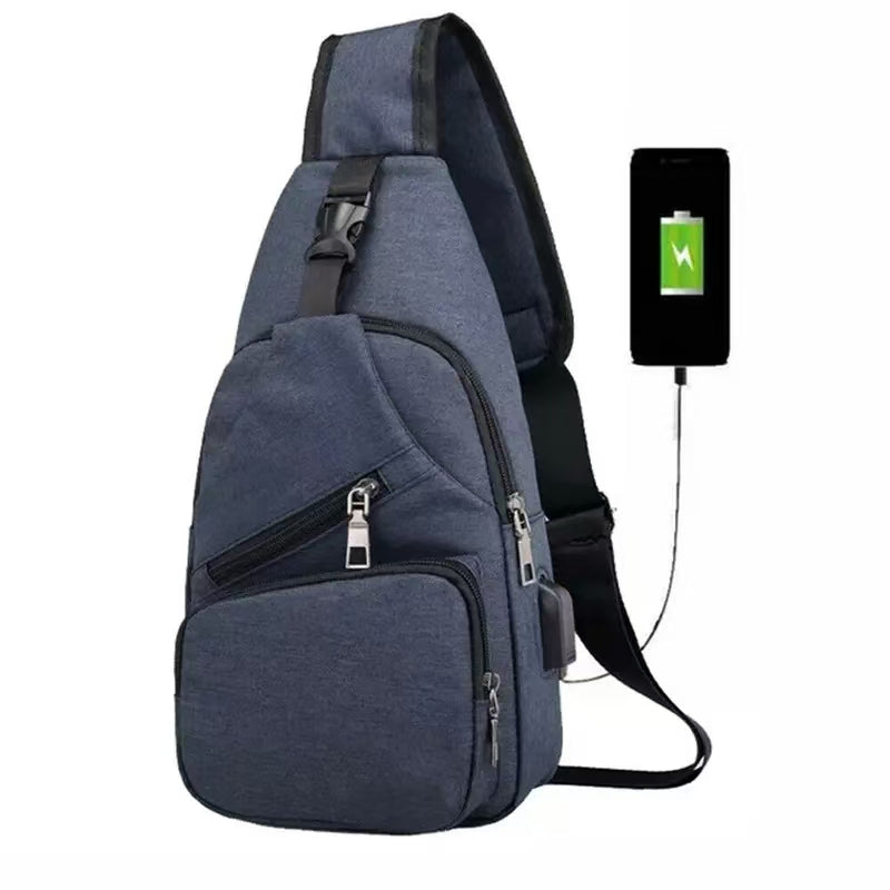 Men's Waterproof Oxford Sling Chest Bag for Travel & Daily Use