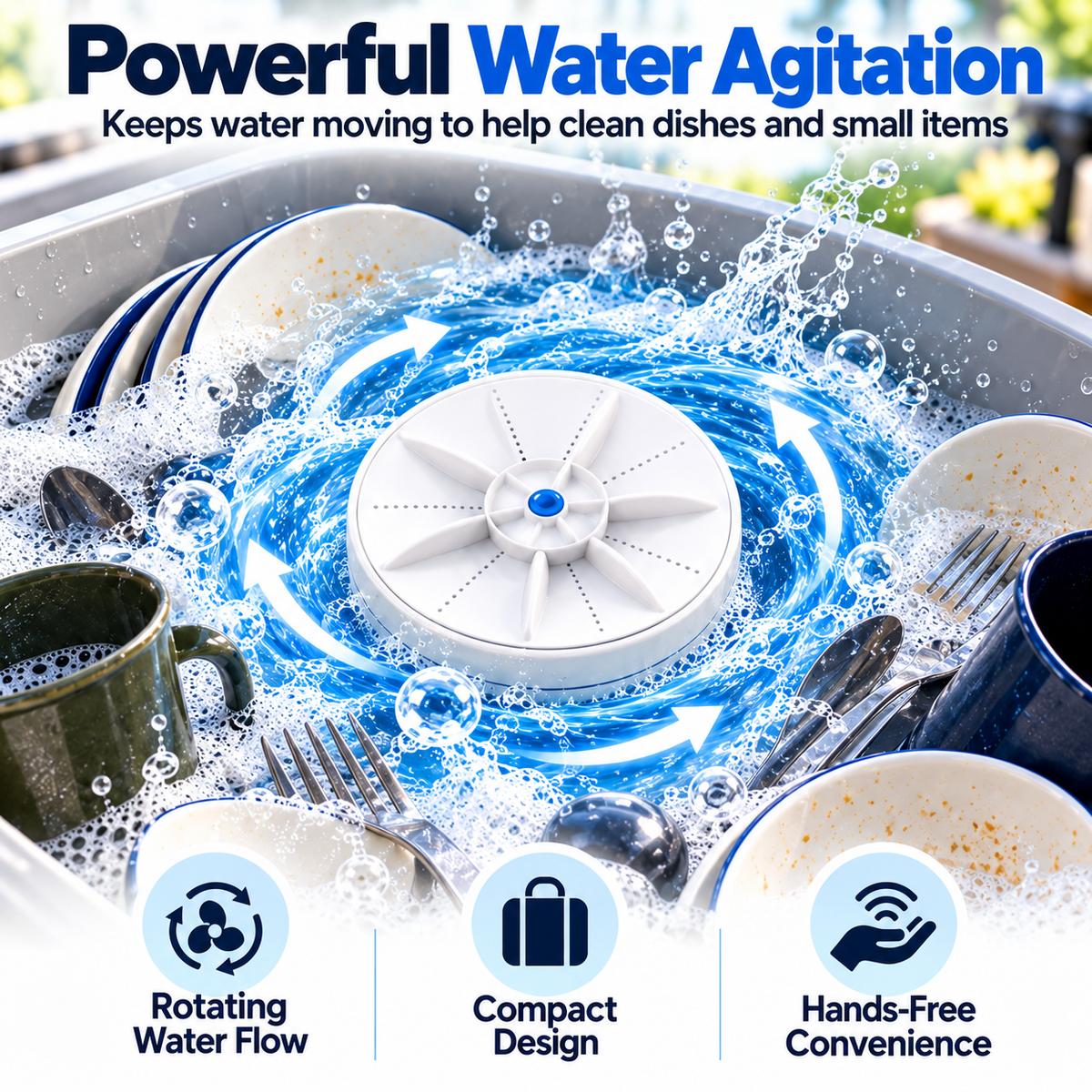 💦Smart Portable Washer – App-Controlled Dish & Laundry Cleaning Device