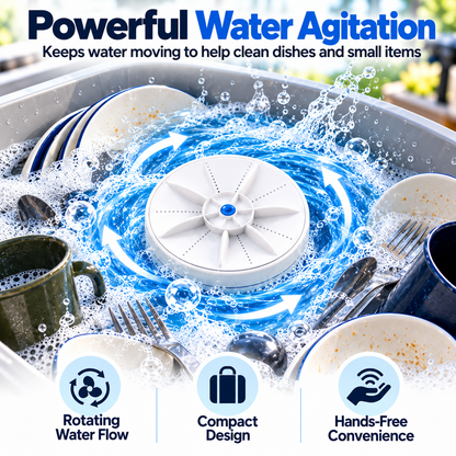 💦Smart Portable Washer – App-Controlled Dish & Laundry Cleaning Device