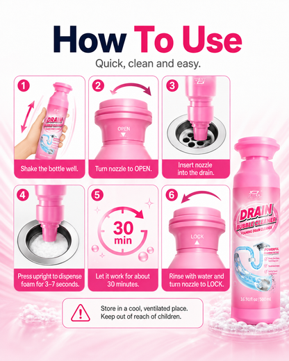 🫧 Foaming Drain Cleaner – Odor & Buildup Care | 500mL