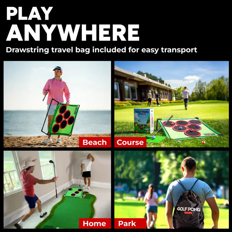 Golf Pong Game Set | Indoor & Outdoor Golf Beer Pong