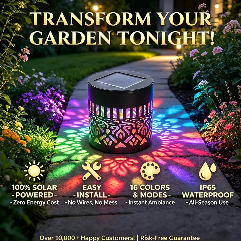 Solar Mandala Projector Outdoor Lights
