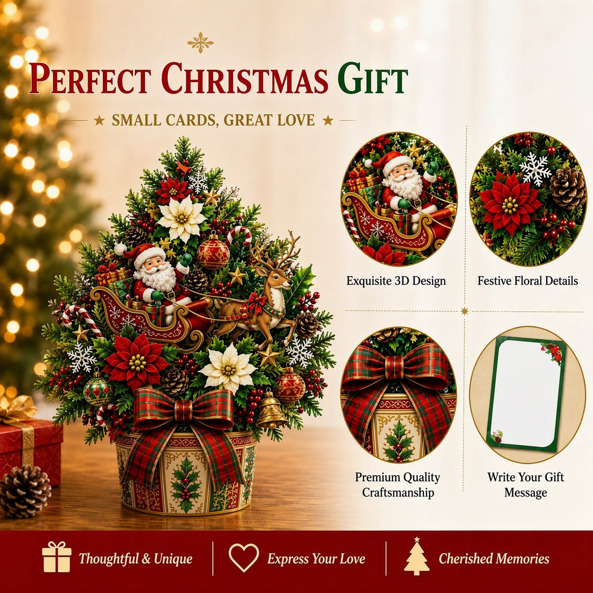 🔥 Pop-Up 3D Christmas Tree Card ✨ Turns Into Freestanding Festive Table Decor🔥