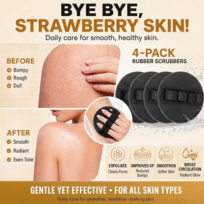 🧽 4-PackSoft🧽 Rubber Shower Scrubber for Gentle Exfoliation & Deep Cleansing
