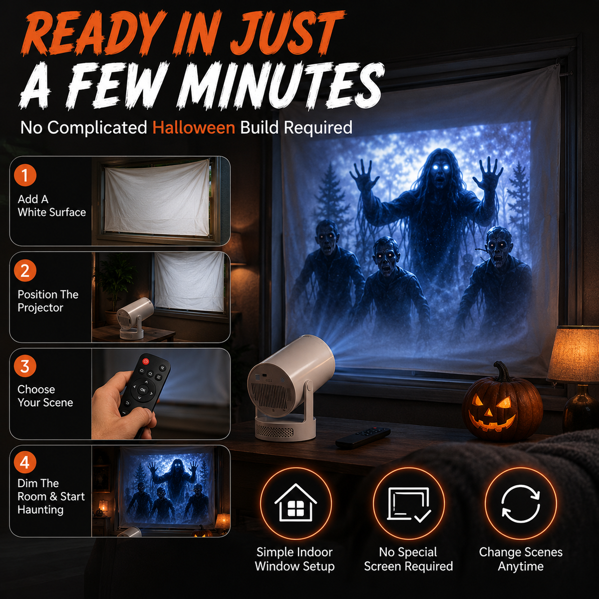 🔥New Halloween window projector