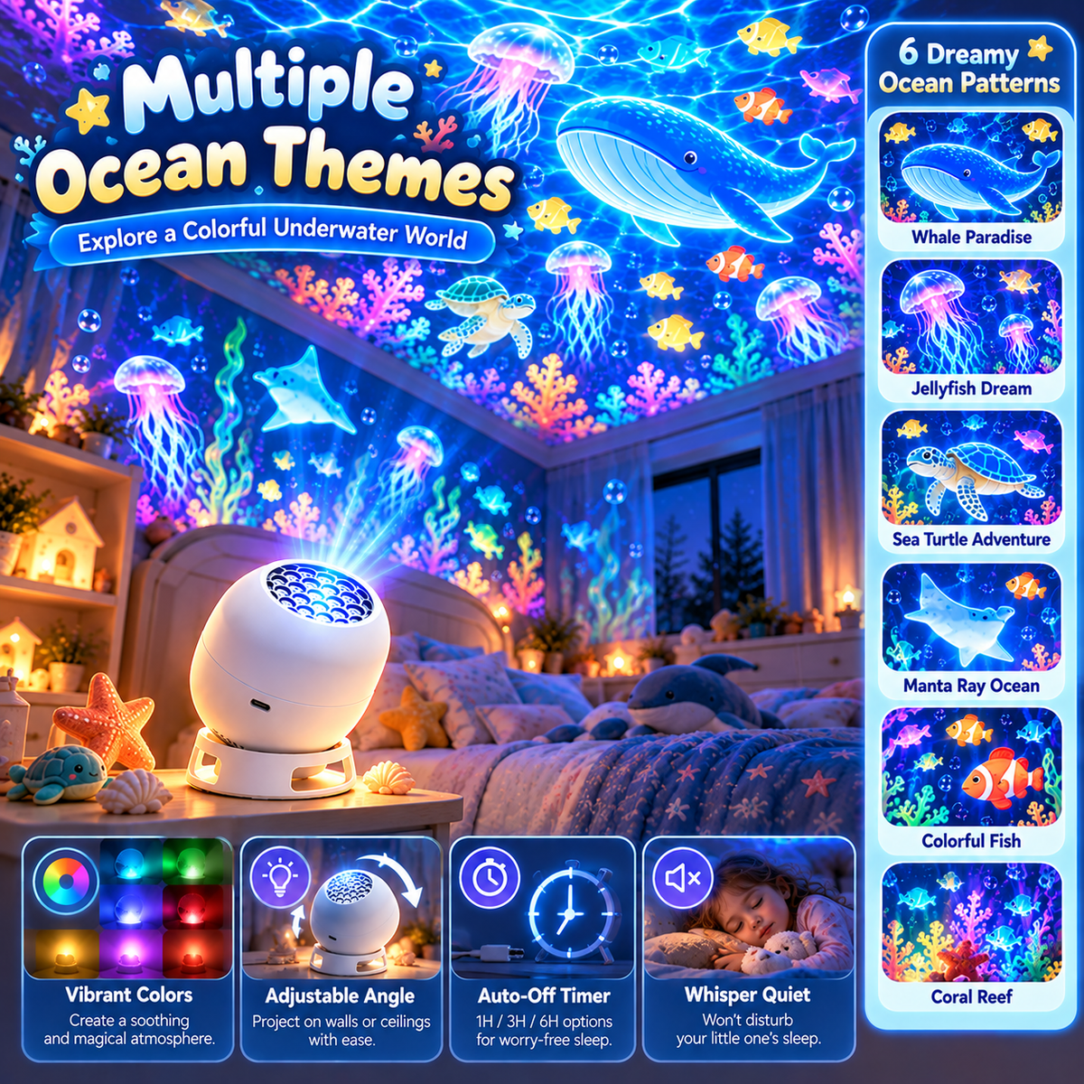 🌙 Magical Image Projection Night Light – Make Bedtime Something To Look Forward To