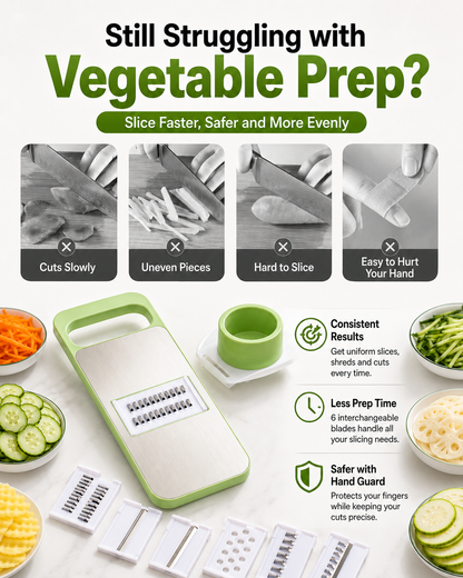 6-in-1 Vegetable Slicer with 6 Blades