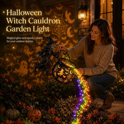 🧙‍♀️ Solar Witch Garden Stake Lights – Halloween Outdoor Decor with Magical Flowing LED Light | Waterproof Auto ON/Off Yard Decoration