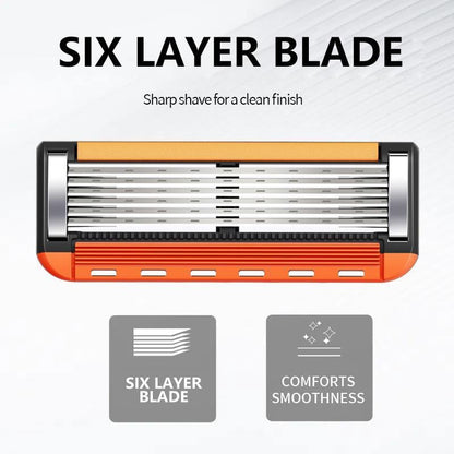🔥12-48 Piece Men's Razor Blade Replacement Set with Free Handle - Ultra Sharp Stainless Steel Blades for Smooth Shaving