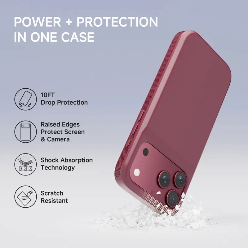 🩷🔋 PinkBird Power Case for iPhone – Slim Battery Case & Portable Power Bank Kit ⚡