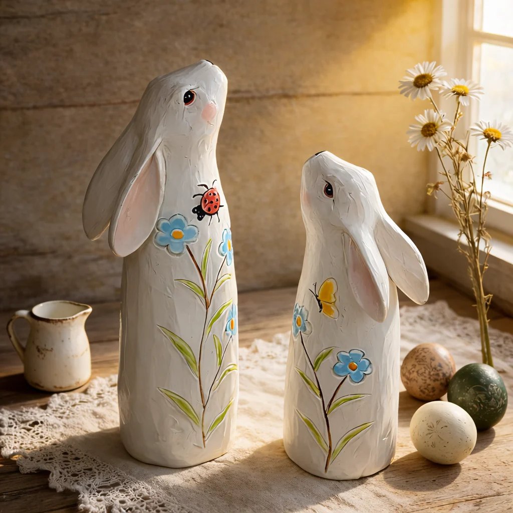 🔥Easter Hot Sale 49% OFF -Hand-Painted Spring Bunny Figurines