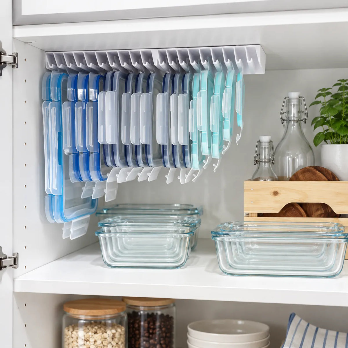 🍱5-Slot Food Container Lid Organizer – 2-Pack