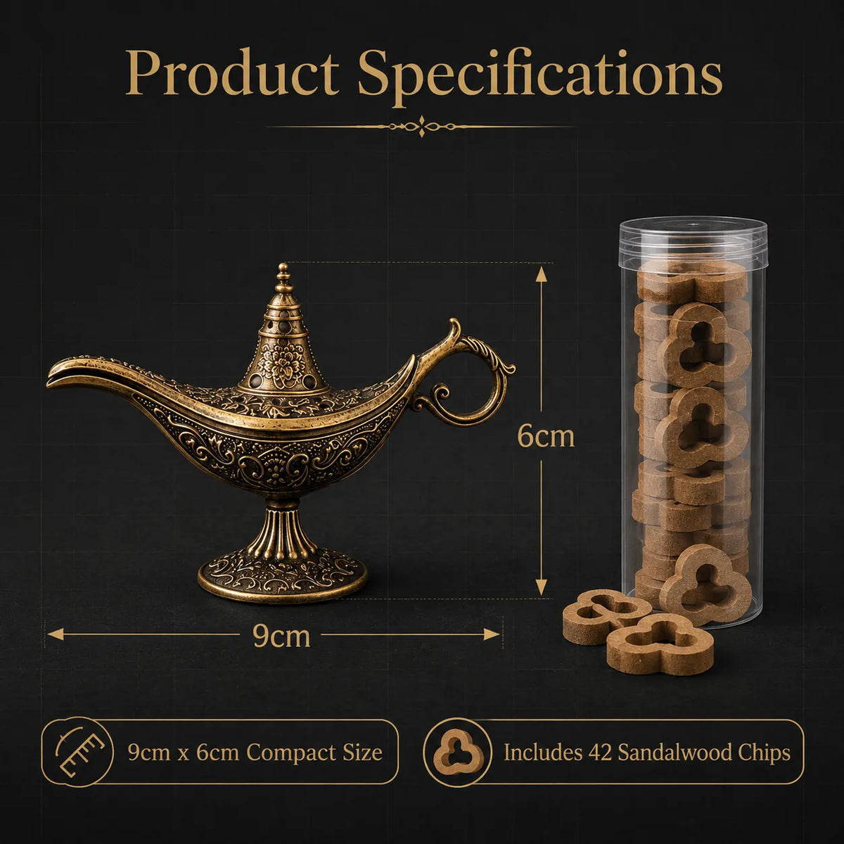 🔥Vintage Aladdin Genie Lamp Incense Holder