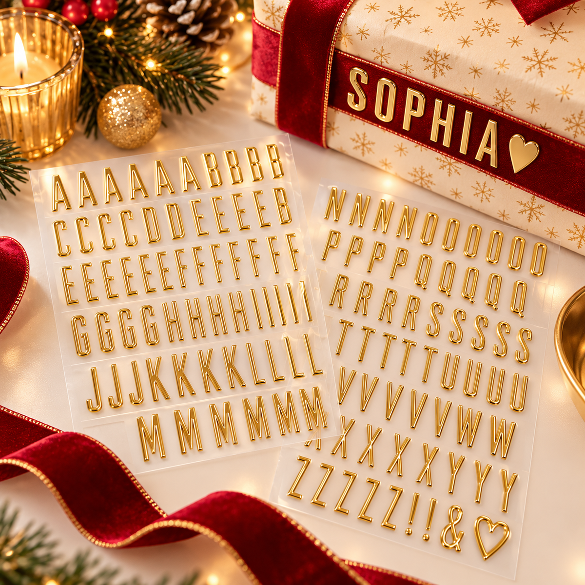 🎁✨ Personalized Gold Alphabet Stickers – Make Every Gift Extra Special!
