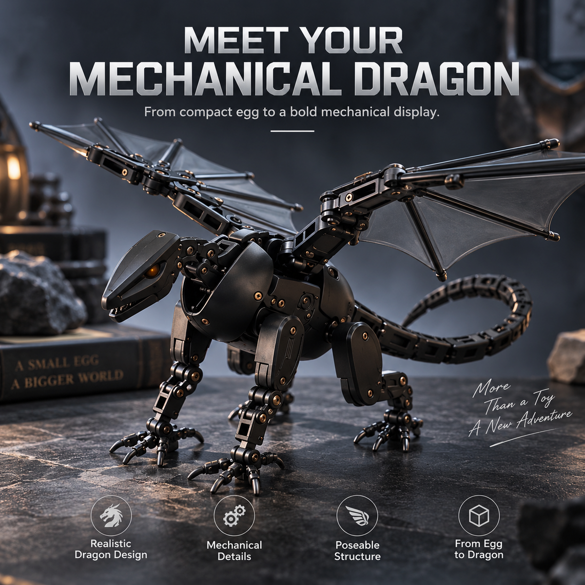 🔥HOT SALE 50% OFF🐲DragonMorph – Egg to Dragon Transforming Mechanical Toy