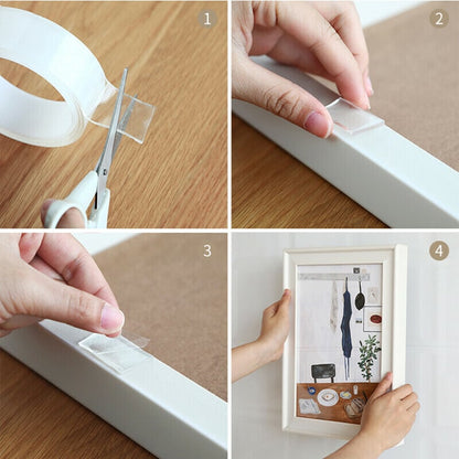 ✨Super strong double-sided nano tape, heavy-duty transparent reusable residue-free magic tape