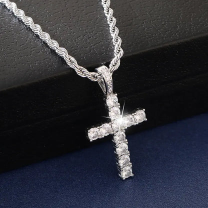 ✝️Cross pendant with diamond-studded necklace for Men and Women Jewelry Gift Unisex