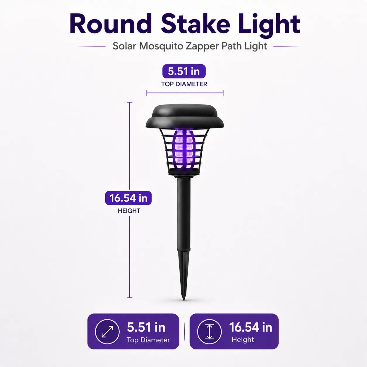 🔥Summer 50% OFF☀️ 2-in-1 Solar Bug Zapper – UV Mosquito Killer + Soft Pathway Light, Auto Dusk-to-Dawn, IP65