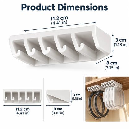🍱5-Slot Food Container Lid Organizer – 2-Pack