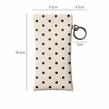 Soft PU Leather Sunglasses Pouch Elastic Opening Eyeglasses Bag