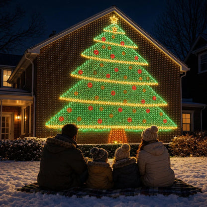 🎅🏠Christmas LED House Net & Smart Outdoor Wall Curtain Light✨