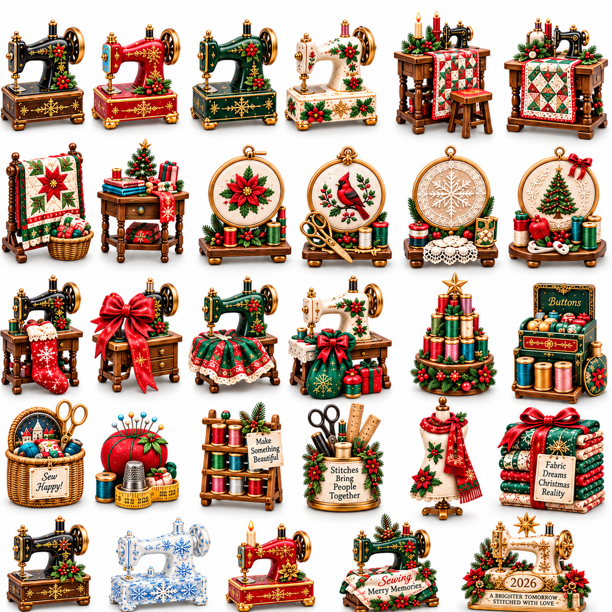 🩷Sewing Christmas Atelier 2026 – 24-Day Countdown Collection with 24 Unique Sewing & Quilting Miniatures