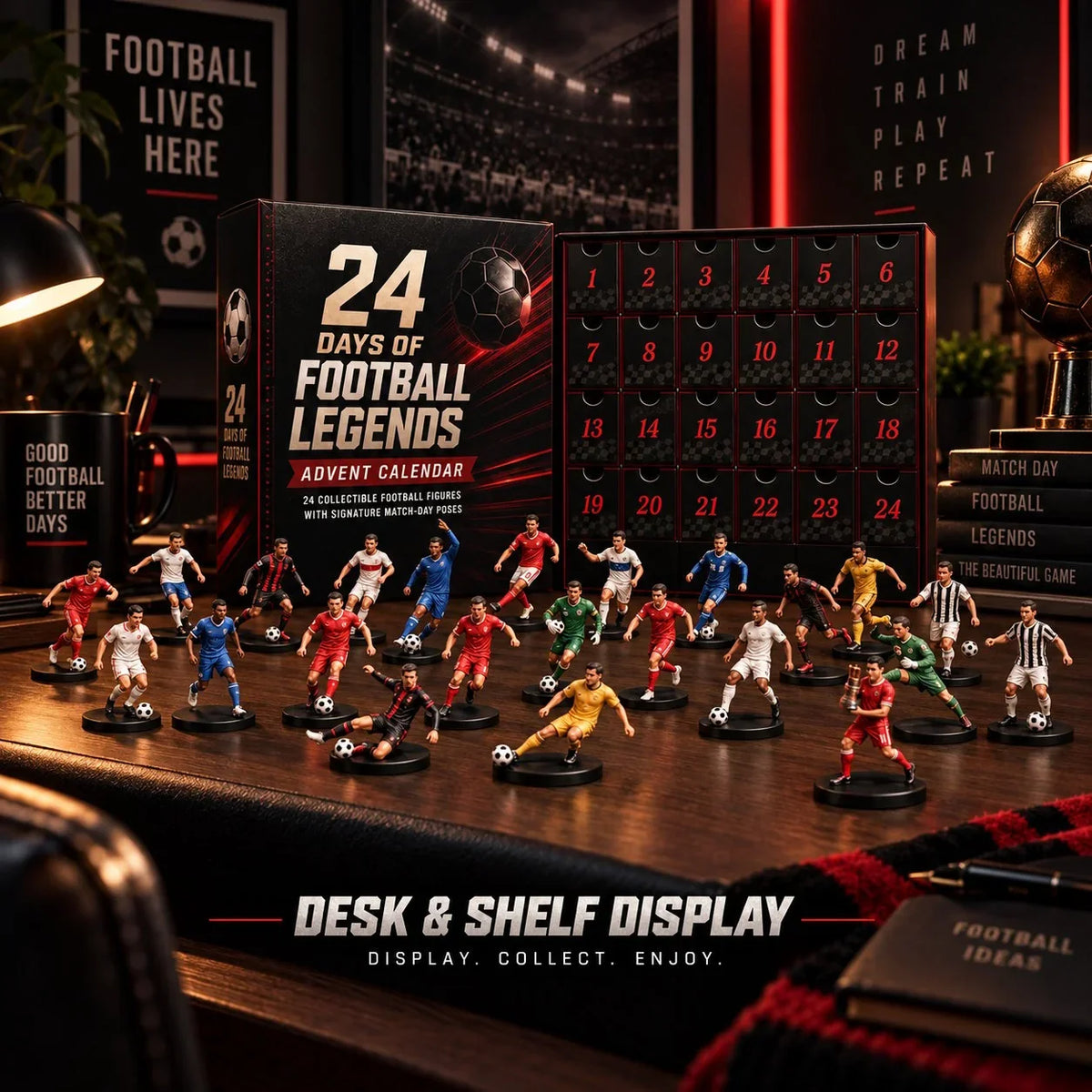 24 Days of Football Legends Advent Calendar | 24 Collectible Player Figures